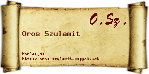 Oros Szulamit névjegykártya